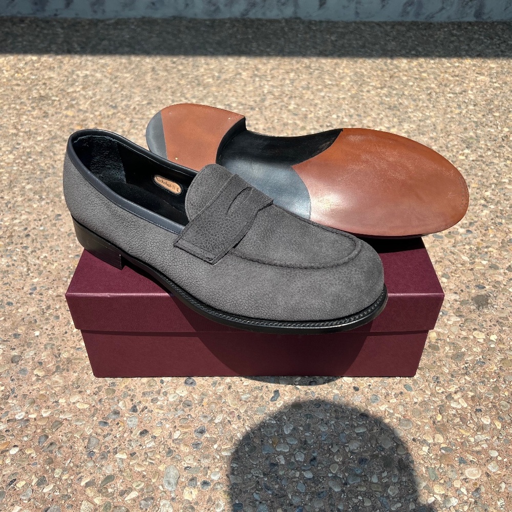 George Cleverley Nicholas Pebble-Grain Nubuck Loafers